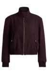 Hugo Boss Relaxed-fit Zip-up Jacket In Melange Twill In Patterned