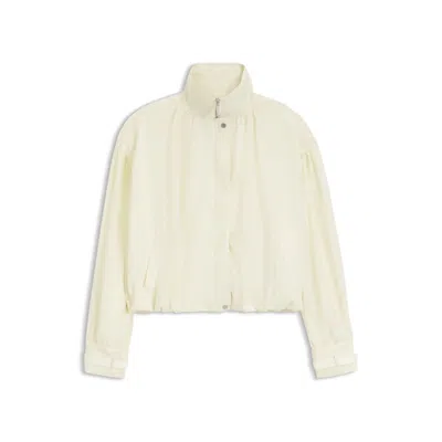 Hugo Boss Relaxed-fit Bomber Jacket With Stand Collar In White