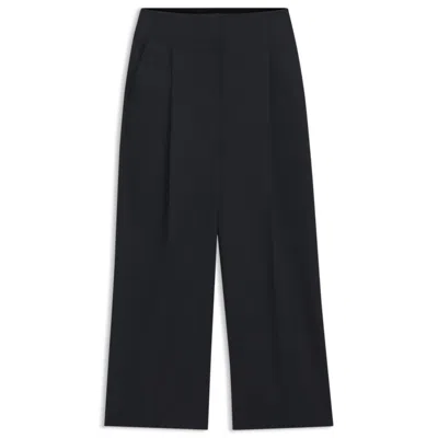 Hugo Boss Relaxed-fit Culottes In Stretch Cotton In Blue