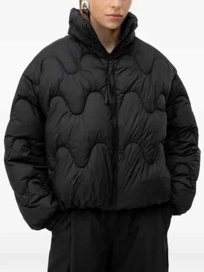Hugo Boss Relaxed-fit Padded Jacket In Water-repellent Fabric In Black