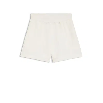 Hugo Boss Relaxed-fit Shorts With Embroidered Logo In White