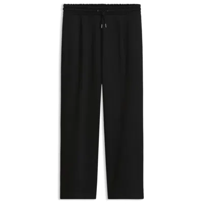 Hugo Boss Relaxed-fit Sweatpants In Cotton Terry In Black