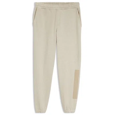 Hugo Boss Relaxed-fit Sweatpants In Cotton With Logo Trim In Neutral