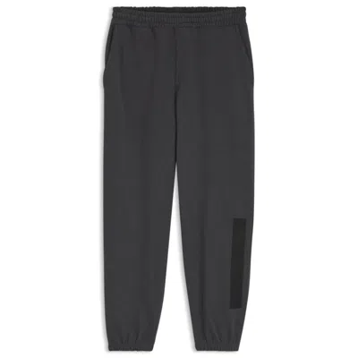Hugo Boss Relaxed-fit Sweatpants In Cotton With Logo Trim In Gray