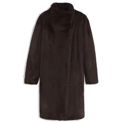 Hugo Boss Relaxed-fit Teddy Coat In Blue