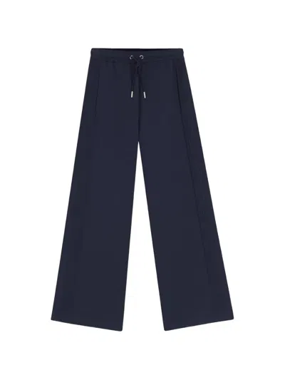 Hugo Boss Relaxed-fit Tracksuit Bottoms With Piping Details In Blue
