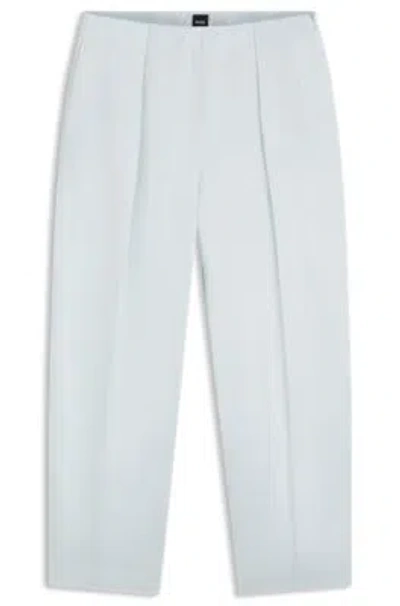 Hugo Boss Relaxed-fit Trousers In Soft Sateen In Burgundy