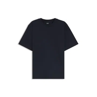 Hugo Boss Relaxed-fit T-shirt In Mercerized Cotton In Blue