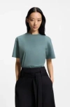 Hugo Boss Relaxed-fit T-shirt In Mercerized Cotton In Blue