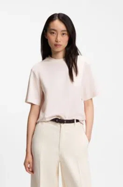 Hugo Boss Relaxed-fit T-shirt In Mercerized Cotton In Pink