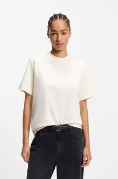 Hugo Boss Relaxed-fit T-shirt In Mercerized Cotton In White