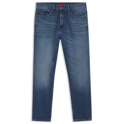 Hugo Boss Relaxed-tapered-fit Jeans In Blue Denim