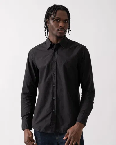 Hugo Boss Relegant 6 Mens Regular-fit Shirt In Cotton Poplin With Kent Collar In Black