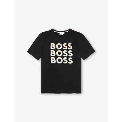Hugo Boss Kids' Repeat Logo-print Cotton T-shirt 4-16 Years Black