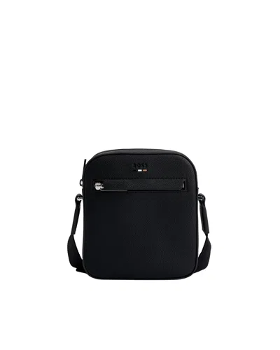 HUGO BOSS REPORTER BAG CON LOGO IN RILIEVO NERO