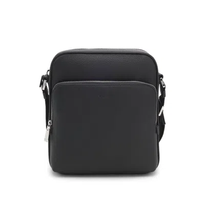 Hugo Boss Reporter Bag In Grained Italian Leather With Embossed Logo In Pink