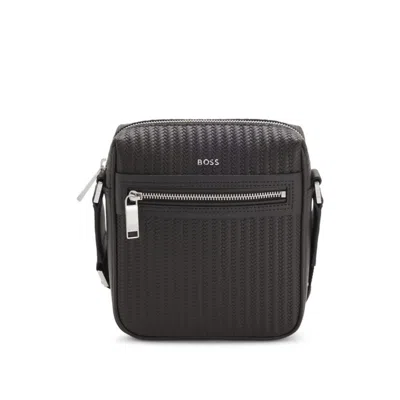Hugo Boss Reporter Bag With Embossed Pattern