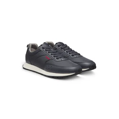 HUGO BOSS RETRO-INSPIRED TRAINERS WITH FAUX-LEATHER TRIMS