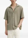 Hugo Boss Revere-collar Short-sleeve Shirt In Green
