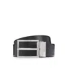 Hugo Boss Reversible Belt In Italian Leather With Polished Hardware In Black