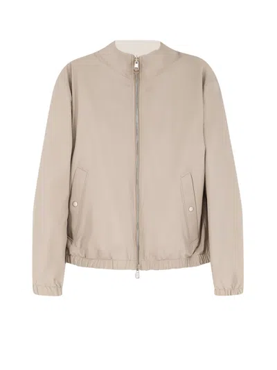 Hugo Boss Reversible Bomber In Neutral