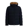 Hugo Boss Reversible Down Jacket In A Wool Blend In Blue