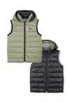Hugo Boss Reversible Green Vest For Boy With Logo In Multi