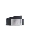 Hugo Boss Reversible Italian-leather Belt With Pin And Plaque Buckles In Black