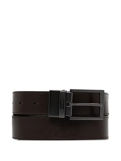 Hugo Boss Reversible Leather Belt In Black