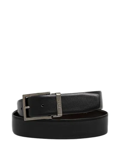Hugo Boss Reversible Leather Belt In Black