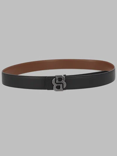 Hugo Boss Reversible Leather Belt In Black