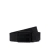 Hugo Boss Reversible Leather Belt With Black-varnished Roller Buckle In Black