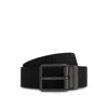 Hugo Boss Reversible Leather Belt With Monogram Buckle In Black