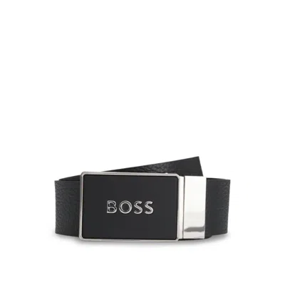 Hugo Boss Reversible Leather Belt With Plaque Buckle