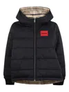 Hugo Boss Reversible Padded Hooded Jacket In Black