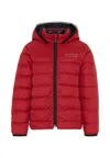 Hugo Boss Reversible Red Down Jacket For Boy With Logo In Red