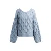 Hugo Boss Reversible Sweater In An Oversize Fit In Blue