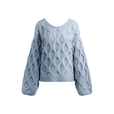 Hugo Boss Reversible Sweater In An Oversize Fit In Blue