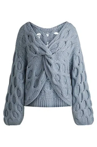 Hugo Boss Reversible Sweater In An Oversized Fit In Gray
