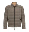 Hugo Boss Reversible Water-repellent Check Jacket In Beige