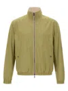 Hugo Boss Reversible Jacket With Elastic Cuffs And Collar In Green