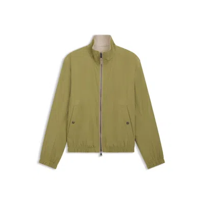 HUGO BOSS REVERSIBLE ZIP-UP JACKET IN PEACHED FABRIC