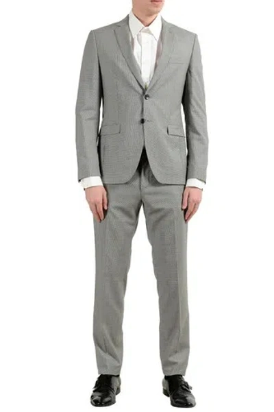Pre-owned Hugo Boss "reymond/wenten" Men's 100% Wool Extra Slim Two Button Suit In Multicolor