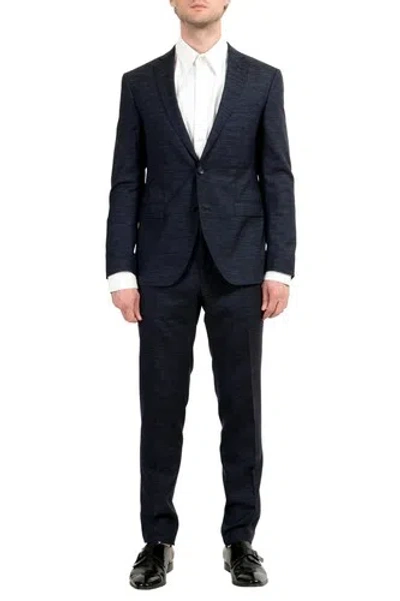 Pre-owned Hugo Boss "reyno4/wave2" Men's Wool Extra Slim Two Button Suit In Blue