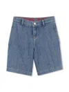 Hugo Boss Rhinestone-embellished Denim Shorts In Blue