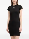 Hugo Boss Rhinestone-embellished Short-sleeved Dress In Black