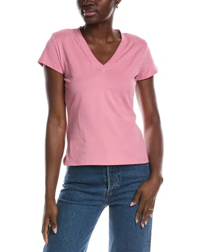 Hugo Boss Rhinestone T-shirt In Pink