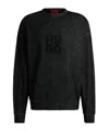 Hugo Boss Intarsia-logo Sweater In Black