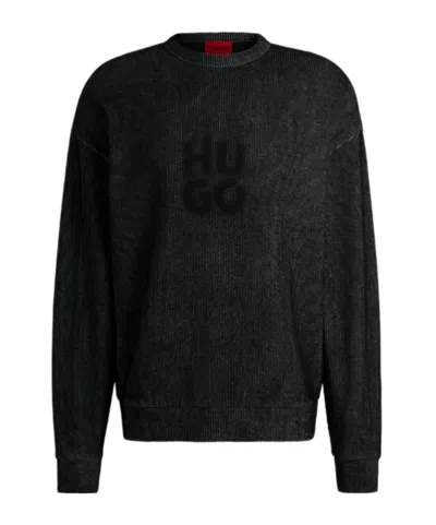 HUGO BOSS SMOKE LOGO-PRINT SWEATSHIRT