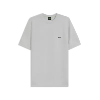 Hugo Boss Rib-knit Sweater With Logo Detail In Gray